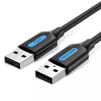 Kabel USB 2.0 A–A Vention 2 m, czarny PVC, USB A na USB A, 0,48 Gbit/s