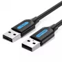 Kabel USB 2.0 A–A Vention 2 m, czarny PVC, USB A na USB A, 0,48 Gbit/s