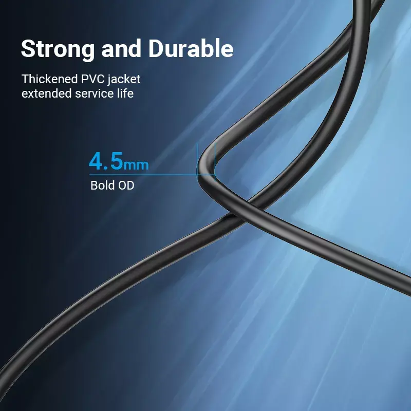 Kabel USB 2.0 A męski na B męski 3 m — Vention — czarny PVC, 480 Mbps, 2 A