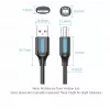 Kabel USB 2.0 A męski na B męski Vention COQBJ, 0,5 m, czarny, płaszcz PVC, 2 A, 0,48 Gbit/s