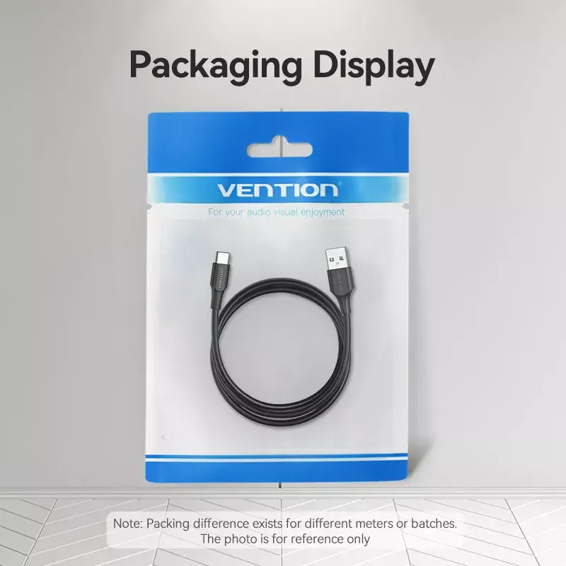 Vention USB 2.0 A Męski na C Męski Kabel 3A 0,5M Czarny