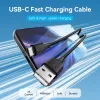 Vention USB 2.0 A Męski na C Męski Kabel 3A 0,5M Czarny