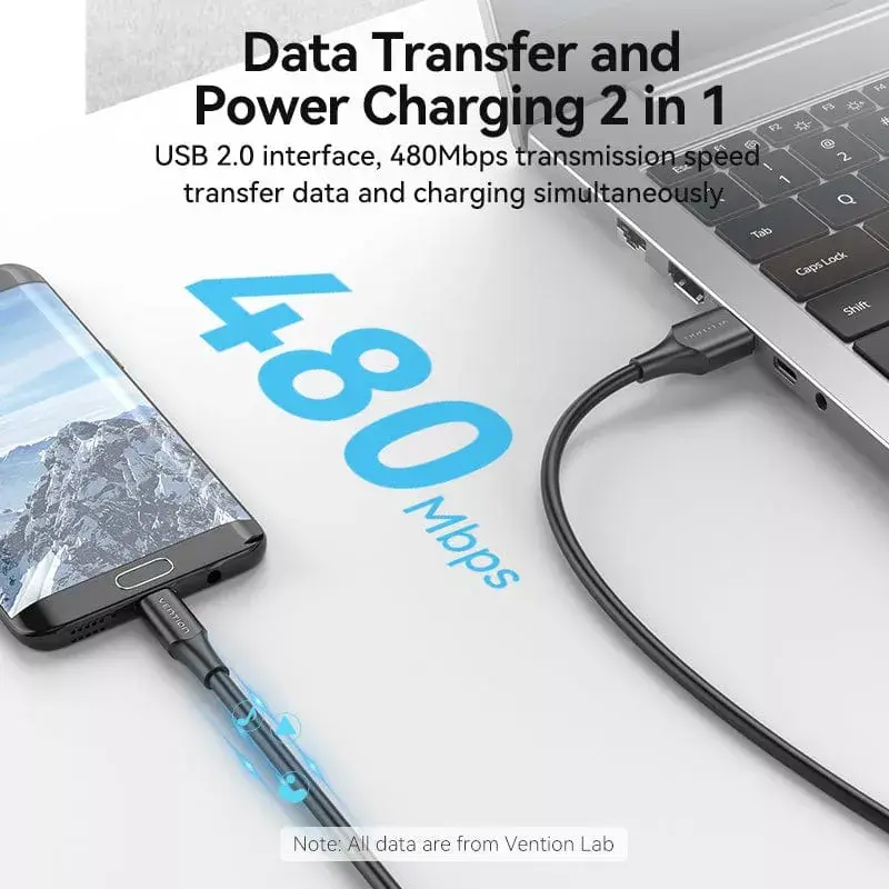 Kabel Vention USB 2.0 A męski do Micro-B męskiego 2A 2 m czarny