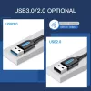 Kabel USB A do A Vention CONBD 0,5 m, USB 3.2 Gen 1 (5 Gbit/s), czarny