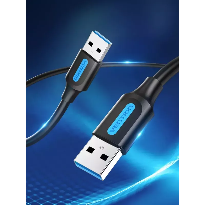 Kabel USB A do A Vention CONBD 0,5 m, USB 3.2 Gen 1 (5 Gbit/s), czarny