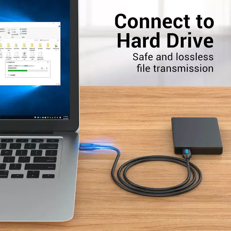 Kabel USB A do A Vention CONBD 0,5 m, USB 3.2 Gen 1 (5 Gbit/s), czarny