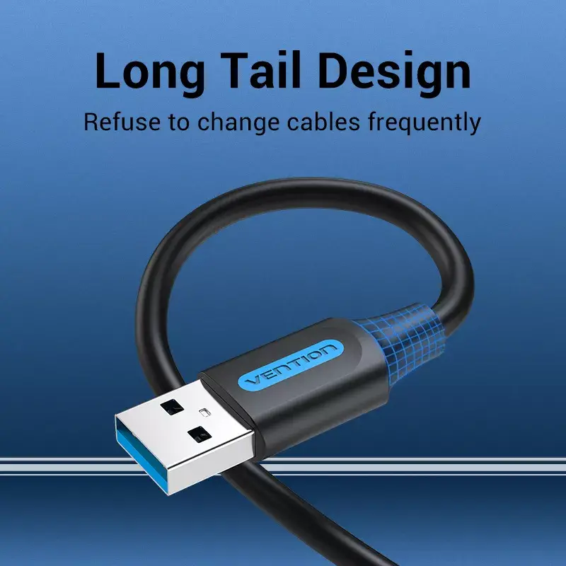 Kabel USB A do A Vention CONBD 0,5 m, USB 3.2 Gen 1 (5 Gbit/s), czarny