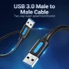 Kabel USB 3.0 A-Male na A-Male 1,5 m — Vention, USB 3.2 Gen 1, czarny PVC
