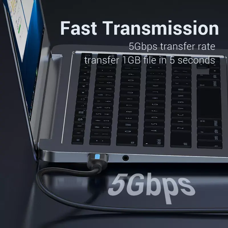 Kabel USB 3.0 A-Male na A-Male 1,5 m — Vention, USB 3.2 Gen 1, czarny PVC