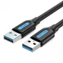 Kabel USB 3.0 A-Male na A-Male 1,5 m — Vention, USB 3.2 Gen 1, czarny PVC