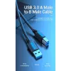 Kabel Vention USB 3.0 A na B 3 m — USB 3.2 Gen 1 (5 Gbit/s), Czarny, Złącza niklowane
