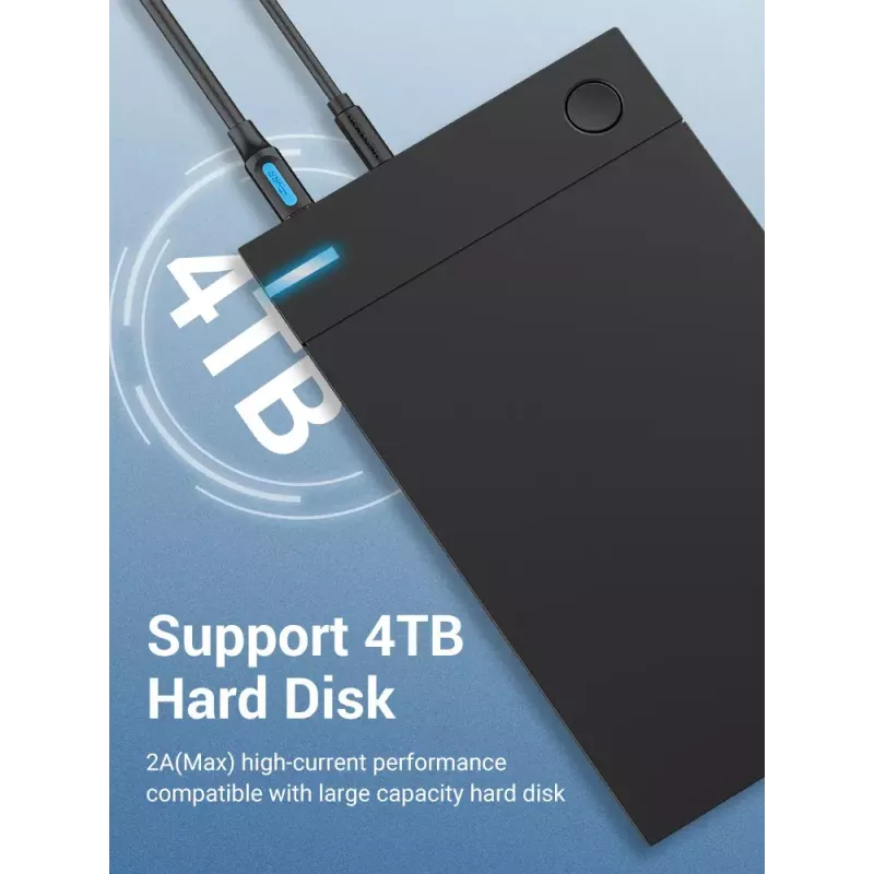 Kabel Vention USB 3.0 A na B 3 m — USB 3.2 Gen 1 (5 Gbit/s), Czarny, Złącza niklowane
