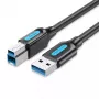 Kabel Vention USB 3.0 A na B 3 m — USB 3.2 Gen 1 (5 Gbit/s), Czarny, Złącza niklowane
