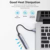 Koncentrator USB Vention CKOHB — 4-portowy hub USB 3.2 Gen 1/USB 2.0, kabel 0,15 m, szare aluminium