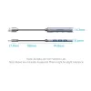 Koncentrator USB Vention CKOHB — 4-portowy hub USB 3.2 Gen 1/USB 2.0, kabel 0,15 m, szare aluminium
