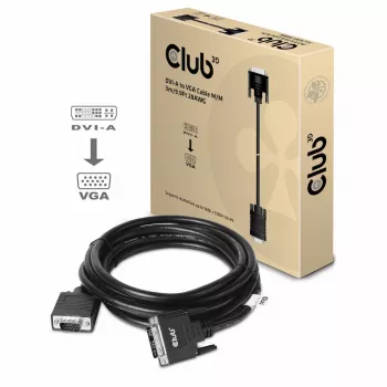 Kabel DVI-A do VGA M/M CLUB3D CAC-1243 3 m 28 AWG Czarny