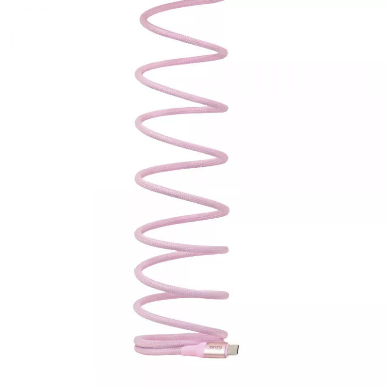 CLUB3D Kabel USB-C zwijany magnetycznie 240W różowy 2m USB 2.0