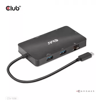CLUB3D USB Gen2 Type-C do Dual DisplayPort 4k60Hz 7-w-1 HUB