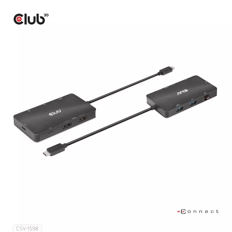 CLUB3D USB Gen2 Type-C do Dual DisplayPort 4k60Hz 7-w-1 HUB