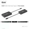 CLUB3D USB Gen2 Type-C do Dual DisplayPort 4k60Hz 7-w-1 HUB