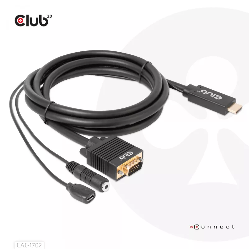 CLUB3D Kabel HDMI do VGA M/M 2m/6,56ft 28AWG