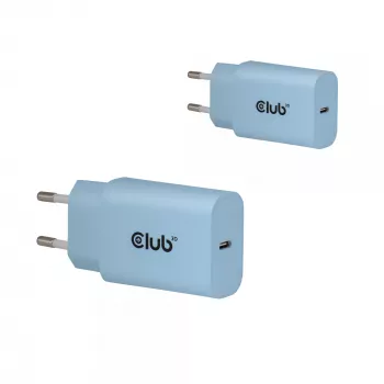 CLUB3D 2-Pack USB C Charger 30 Watt Whit, Indoor, AC, niebieski