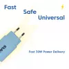 CLUB3D 2-Pack USB C Charger 30 Watt Whit, Indoor, AC, niebieski