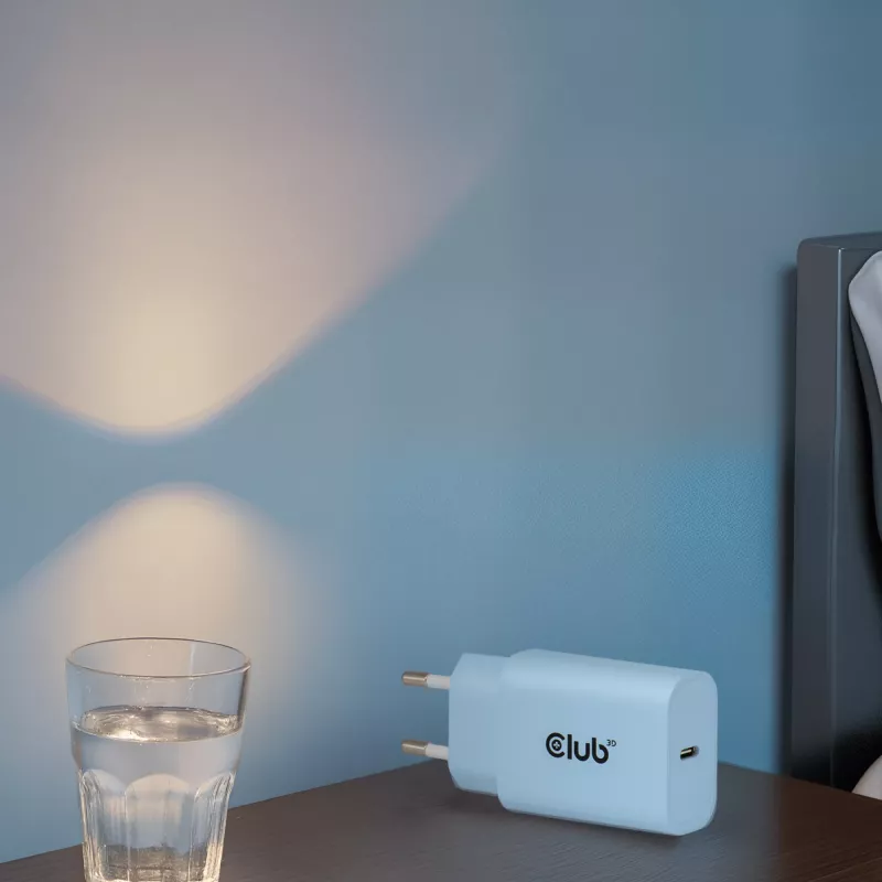 CLUB3D 2-Pack USB C Charger 30 Watt Whit, Indoor, AC, niebieski