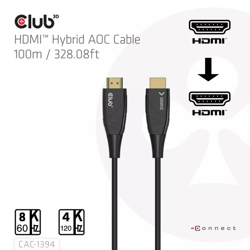 Kabel AOC CLUB3D CAC-1394 Ultra High Speed 4K120Hz/8K60Hz jednokierunkowy M/M 100m