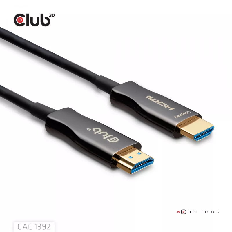 CLUB3D kabel hybrydowy AOC HDMI™ 8K60Hz/4K120Hz 30 m / 98,42 stopy, 30 m, HDMI Typ A (Standard), HDMI Typ A (Standard), 48 Gbit/s, Czarny