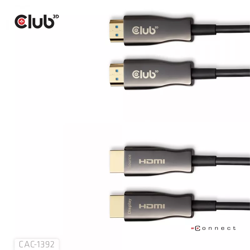 CLUB3D kabel hybrydowy AOC HDMI™ 8K60Hz/4K120Hz 30 m / 98,42 stopy, 30 m, HDMI Typ A (Standard), HDMI Typ A (Standard), 48 Gbit/s, Czarny