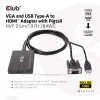 CLUB3D Adapter VGA i USB Type-A na HDMI z pigtailem M/F 0,6 m / 1,97 ft 28AWG