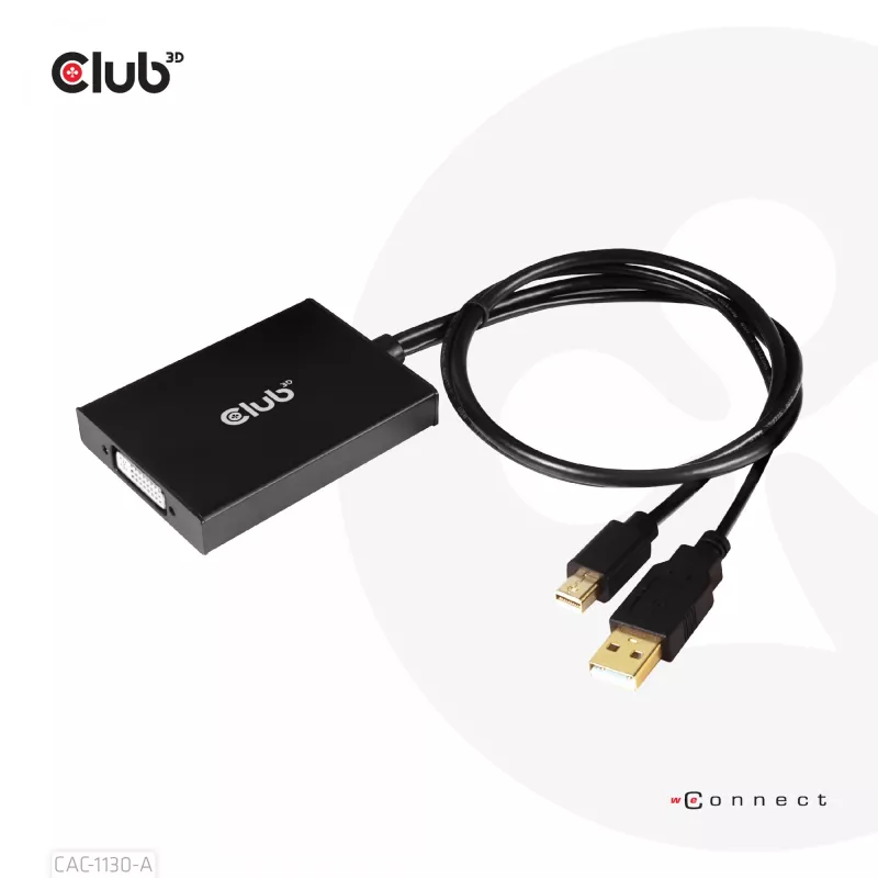 CLUB3D Mini DisplayPort na Dual Link DVI, wersja HDCP OFF dla wyświetlaczy Apple Cinema Active Adapter