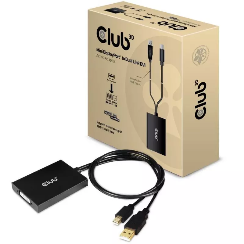 Aktywny adapter MiniDisplayPort 1.2a do Dual Link DVI-D CLUB3D CAC-1130