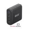 CLUB3D Travel Charger 100W technologia GaN, cztery porty USB Type-A (2x) i Type-C (2x), obsługa Power Delivery (PD) 3.0