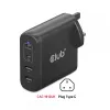 CLUB3D Travel Charger 100W technologia GaN, cztery porty USB Type-A (2x) i Type-C (2x), obsługa Power Delivery (PD) 3.0