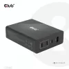 CLUB3D Ładowarka podróżna 132W, technologia GaN, cztery porty USB Type-A i -C, obsługa Power Delivery (PD) 3.0