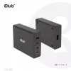 CLUB3D Ładowarka podróżna 132W, technologia GaN, cztery porty USB Type-A i -C, obsługa Power Delivery (PD) 3.0