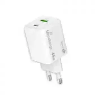 MediaRange MRMA113-2 USB-C 45W AC ładowarka sieciowa do smartfonów i tabletów, biała, wejście 100–240 V