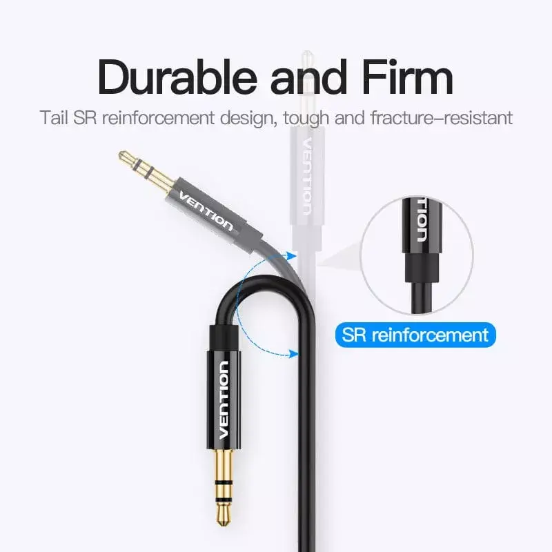 Vention 3.5mm męski do 2*3.5mm żeńskich stereo kabel rozdzielający 0,3M czarny ABS