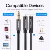 Vention 3.5mm męski do 2*3.5mm żeńskich stereo kabel rozdzielający 0,3M czarny ABS