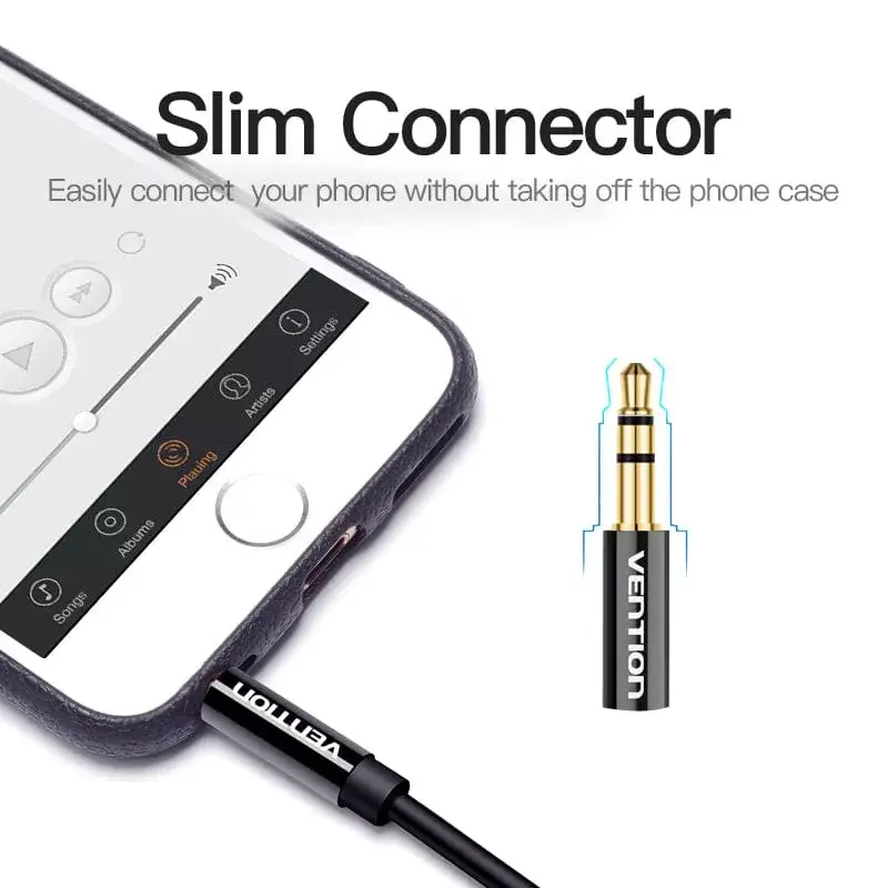 Vention 3.5mm męski do 2*3.5mm żeńskich stereo kabel rozdzielający 0,3M czarny ABS