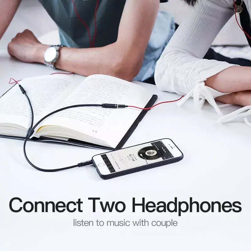 Vention 3.5mm męski do 2*3.5mm żeńskich stereo kabel rozdzielający 0,3M czarny ABS