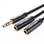 Vention 3.5mm męski do 2*3.5mm żeńskich stereo kabel rozdzielający 0,3M czarny ABS