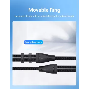 adapter kablowy audio Vention 2×3,5 mm męski do 4‑biegunowego 3,5 mm żeńskiego, 0,3 m, czarny