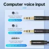 adapter kablowy audio Vention 2×3,5 mm męski do 4‑biegunowego 3,5 mm żeńskiego, 0,3 m, czarny