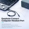 adapter kablowy audio Vention 2×3,5 mm męski do 4‑biegunowego 3,5 mm żeńskiego, 0,3 m, czarny
