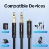 adapter kablowy audio Vention 2×3,5 mm męski do 4‑biegunowego 3,5 mm żeńskiego, 0,3 m, czarny