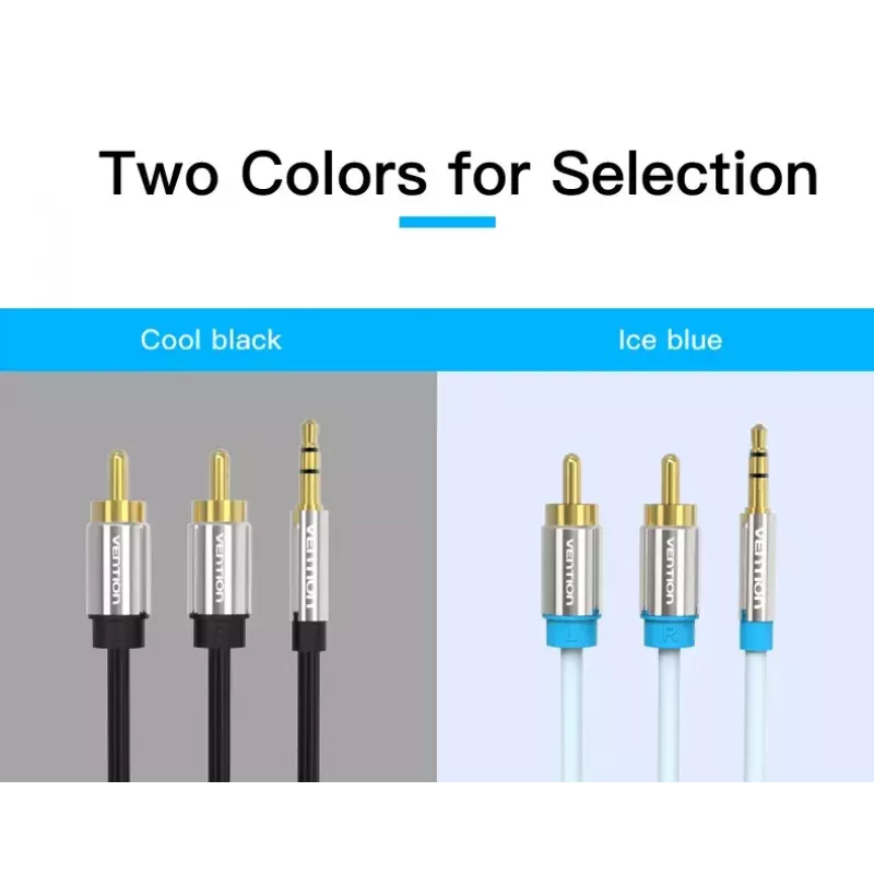 Audio kabel Vention 3.5mm TRRS (male) to 2×RCA (male), 2 m, Czarny