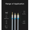 Audio kabel Vention 3.5mm TRRS (male) to 2×RCA (male), 2 m, Czarny